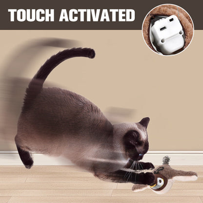 🐦Rechargeable Touch Activated Cat Toys with Realistic Sounds Effects