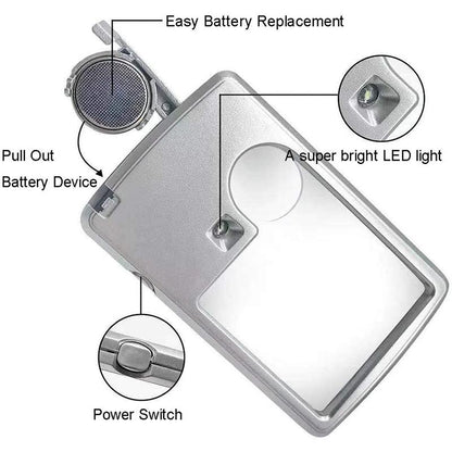 LED Card Type Magnifier for Reading🔥