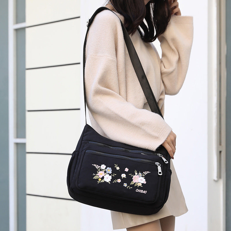 Floral Printed Oxford Cloth Shoulder Bag