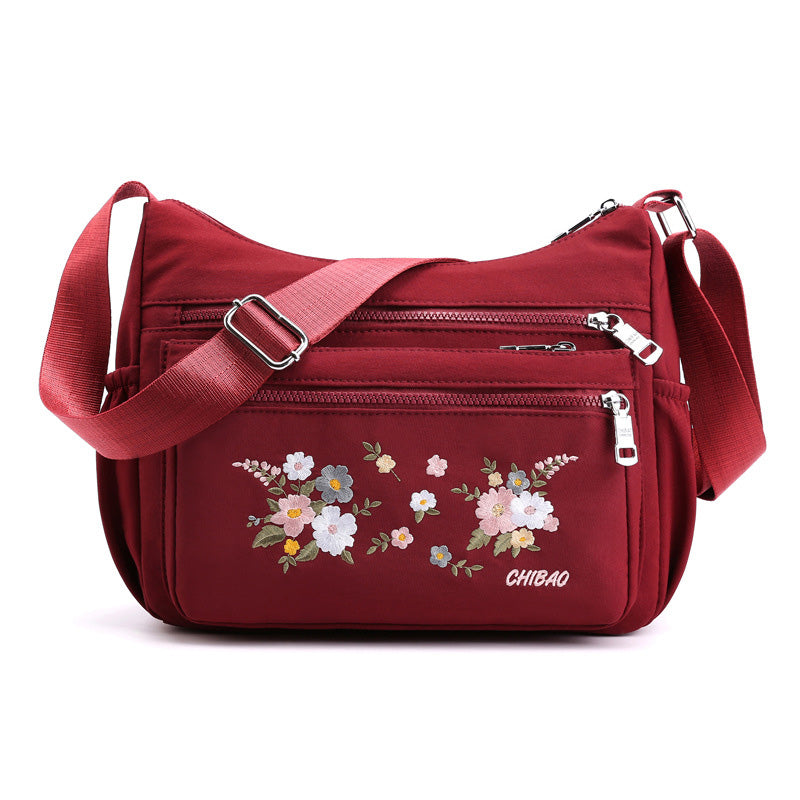 Floral Printed Oxford Cloth Shoulder Bag