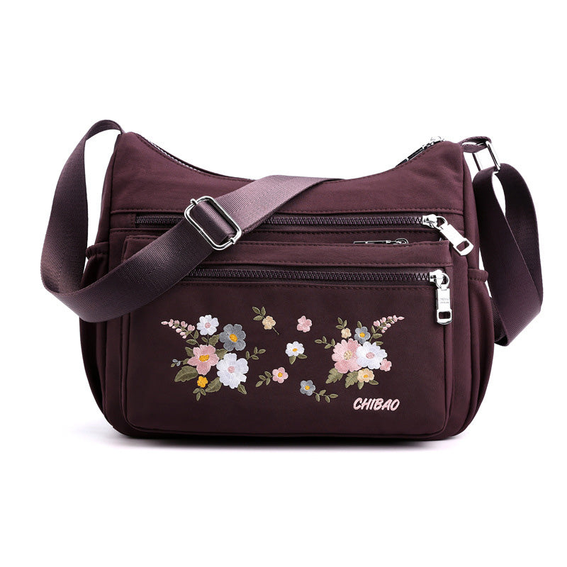 Floral Printed Oxford Cloth Shoulder Bag