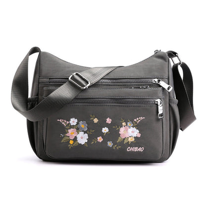 Floral Printed Oxford Cloth Shoulder Bag