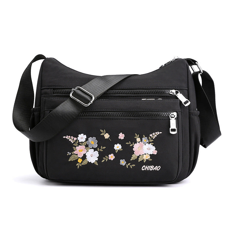 Floral Printed Oxford Cloth Shoulder Bag