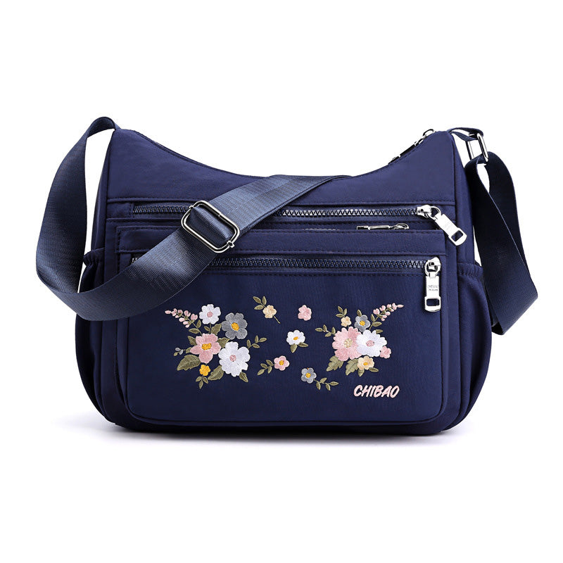 Floral Printed Oxford Cloth Shoulder Bag