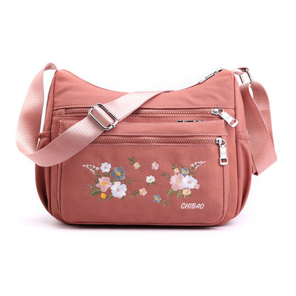 Floral Printed Oxford Cloth Shoulder Bag