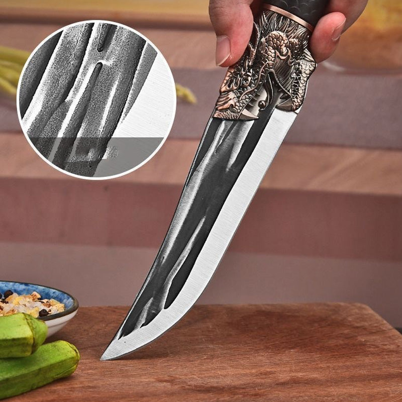 Dragon Decor Boning Knife with Sheath