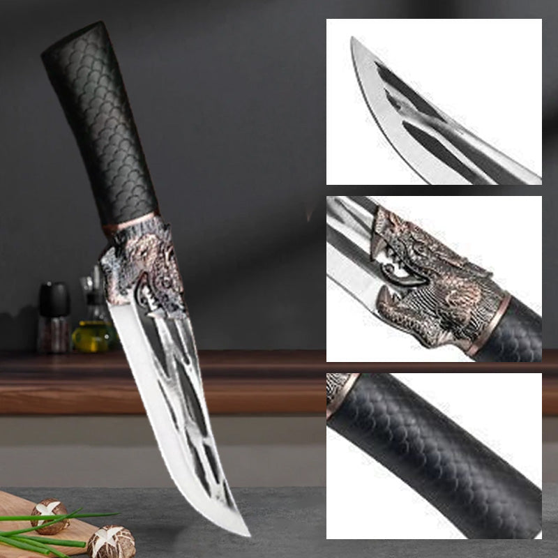 Dragon Decor Boning Knife with Sheath