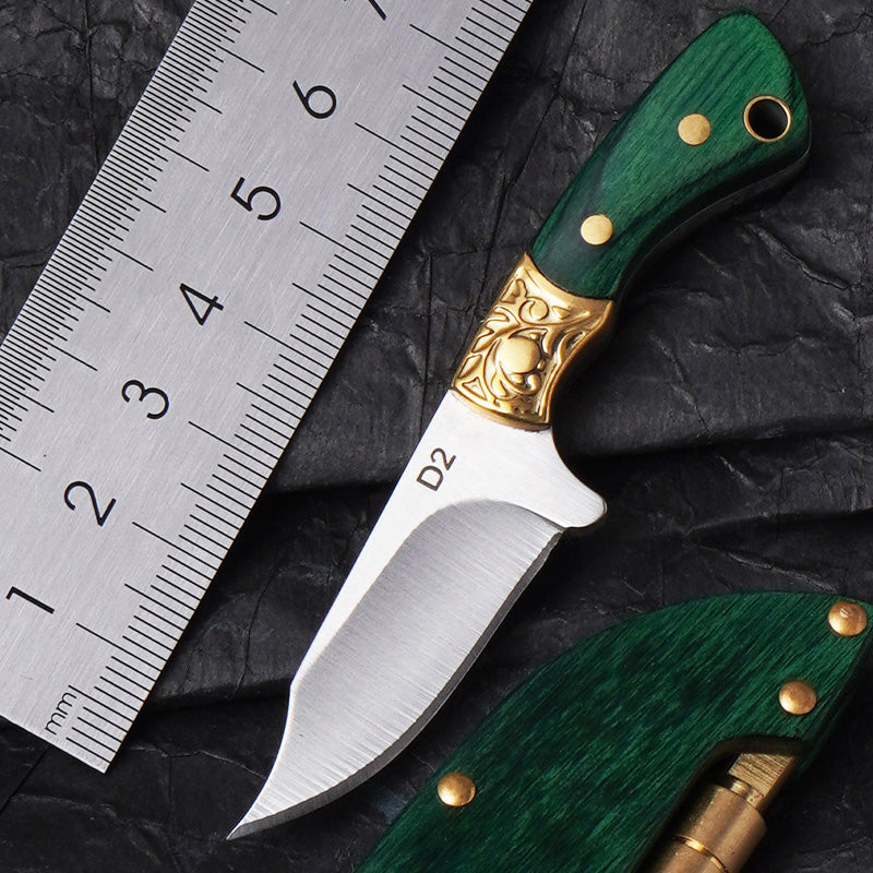 Portable Wood Handle Fruit Knife with Sheath