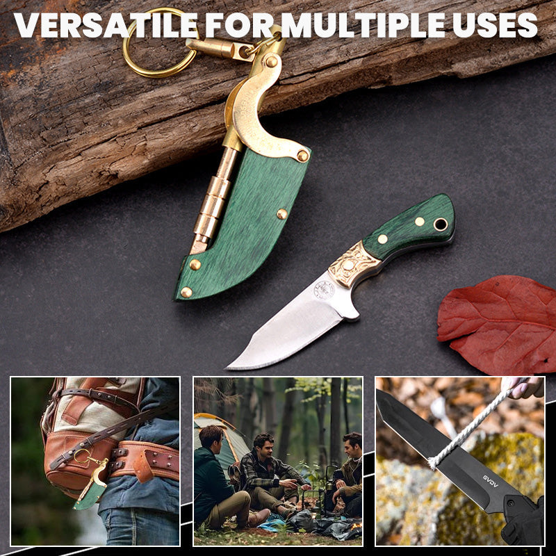 Portable Wood Handle Fruit Knife with Sheath