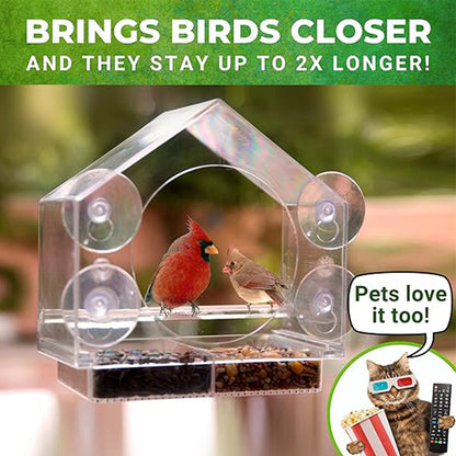 Transparent Acrylic  Window Bird Feeder