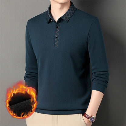 Men's Solid Color Long Sleeve Blouse