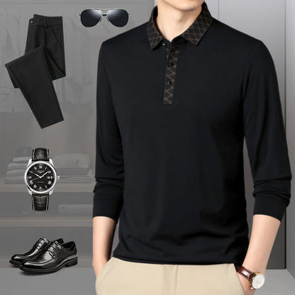 Men's Solid Color Long Sleeve Blouse