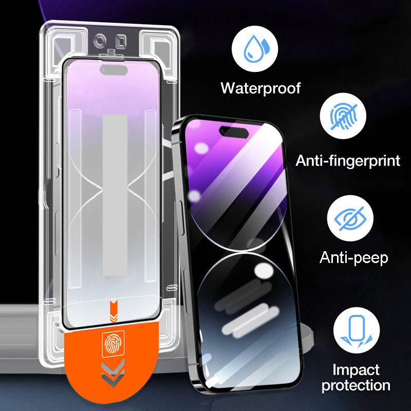 Quick-Apply Anti-Dust and Blue Light Screen Privacy Protector for iPhone