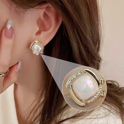 Square Chunky Stud Earrings for Women