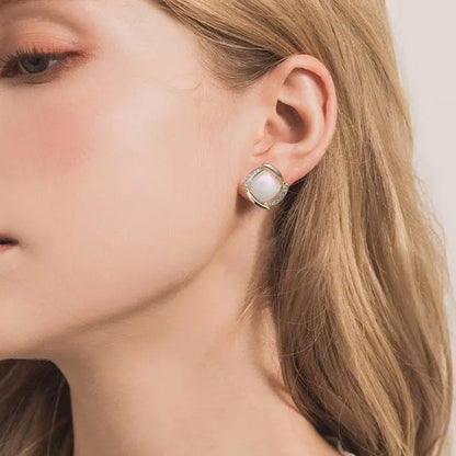 Square Chunky Stud Earrings for Women