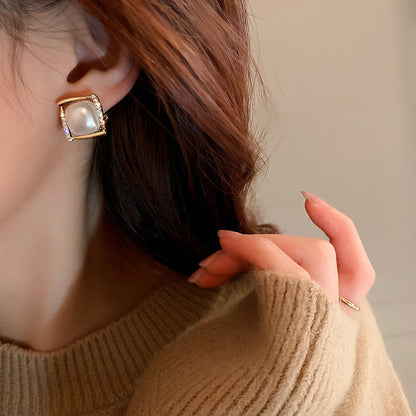 Square Chunky Stud Earrings for Women