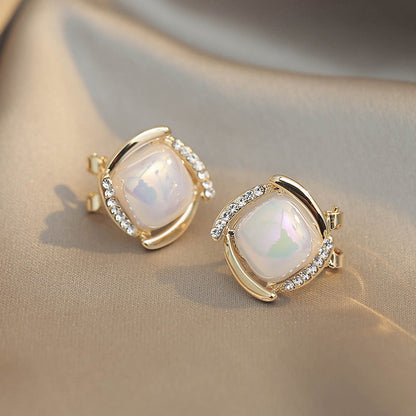 Square Chunky Stud Earrings for Women