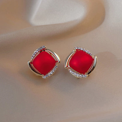 Square Chunky Stud Earrings for Women