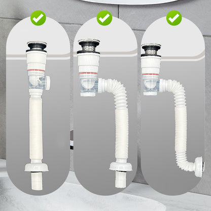 Multi-Use Flexible Drain Pipe with Odor Prevention Cup
