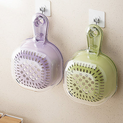 Multifunctional Double-layer Fruit and Vegetable Draining Basket with Handle
