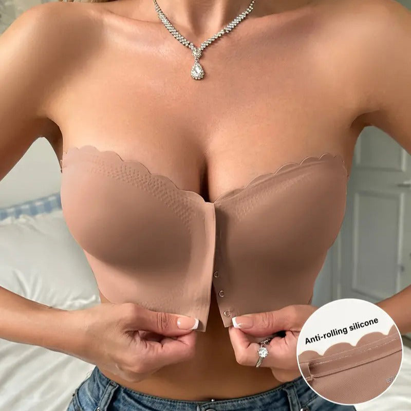 🔥 Last Day 81% OFF! 🔥🔥BUY 1 GET 1🔥 Seamless Front Closure Strapless Bandeau Bra – Comfort & Support All Day! 💖