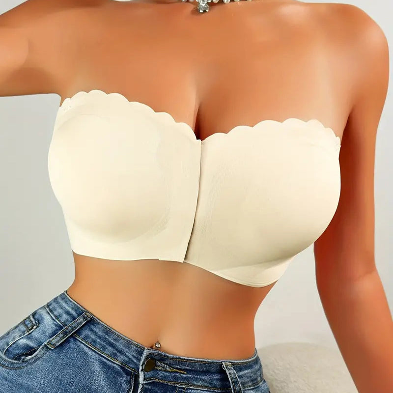 🔥 Last Day 81% OFF! 🔥🔥BUY 1 GET 1🔥 Seamless Front Closure Strapless Bandeau Bra – Comfort & Support All Day! 💖