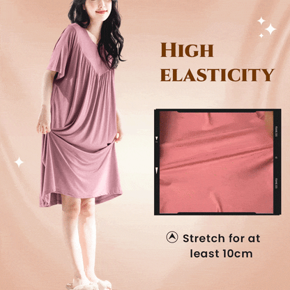💗🌹Special Promotion🎁💗Super Soft Comfortable Short Sleeve Loose Pajama Dress（The more you buy, the higher the discount）