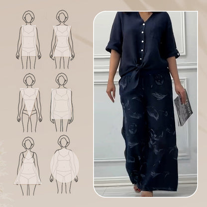 🎉2025 New Products Hot Sale✨Women's Fashion Loose Cardigan Shirt & High Waist Pants Two Piece Set