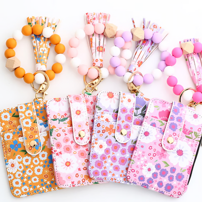 Card Holder Wallet with Keychain Zipper