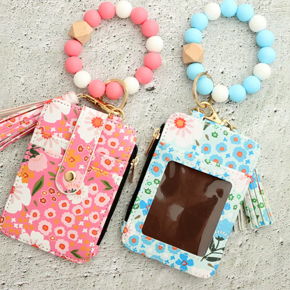 Card Holder Wallet with Keychain Zipper
