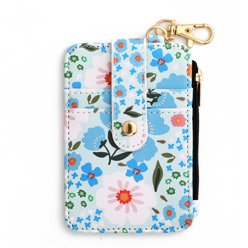 Card Holder Wallet with Keychain Zipper