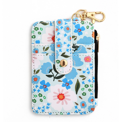 Card Holder Wallet with Keychain Zipper