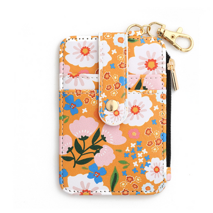 Card Holder Wallet with Keychain Zipper