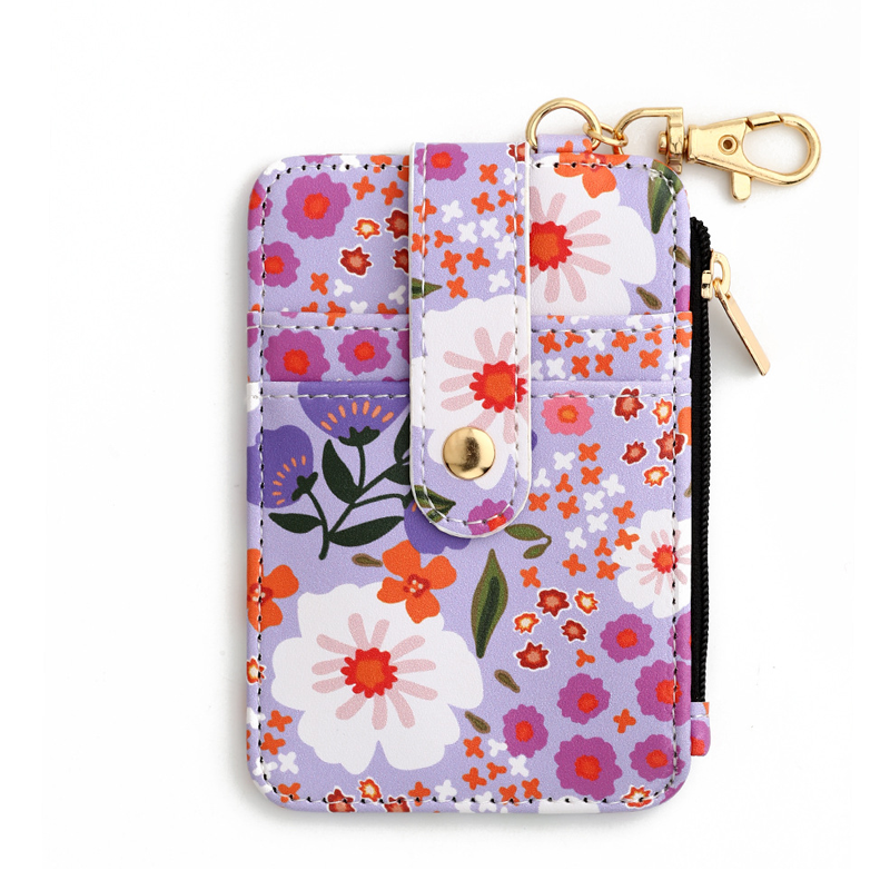 Card Holder Wallet with Keychain Zipper
