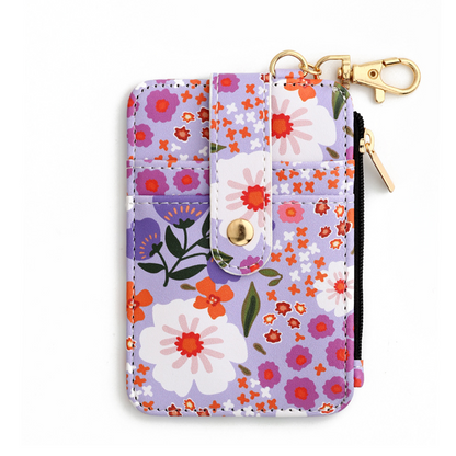Card Holder Wallet with Keychain Zipper