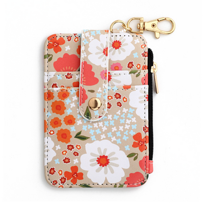 Card Holder Wallet with Keychain Zipper