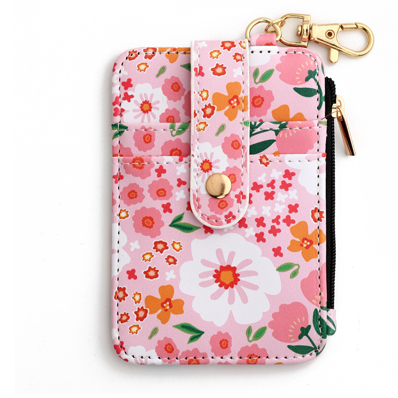 Card Holder Wallet with Keychain Zipper