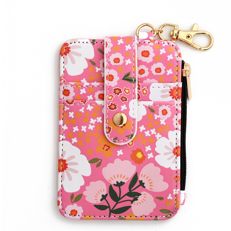 Card Holder Wallet with Keychain Zipper