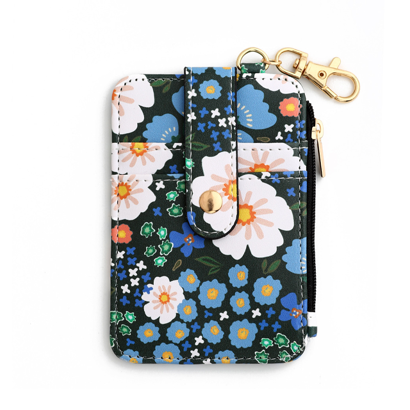 Card Holder Wallet with Keychain Zipper