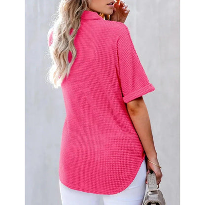 🌈New Product- Women's Lapel Loose Short Sleeve Top🩷