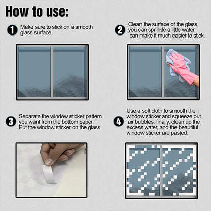 Fashion Classic Plaid Glass Static Sticker