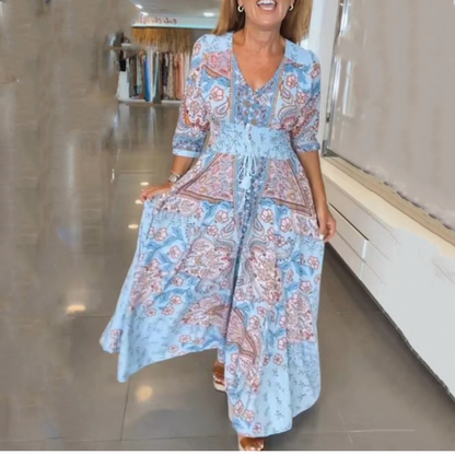 ✈️🌸Seasonal Bestseller with 50% off 🔥 Elegant long floral dress for women