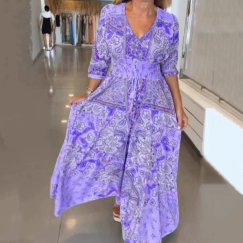 ✈️🌸Seasonal Bestseller with 50% off 🔥 Elegant long floral dress for women