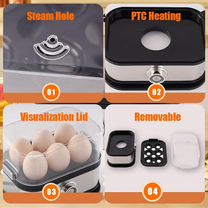 🔥40% discount while stocks last!🎉Multifunctional Egg Steamer with Clear Lid💥