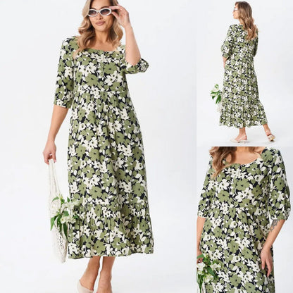 🔥Hot Sale 50% OFF🔥Women's Casual Floral Slim Half Sleeve Dresses