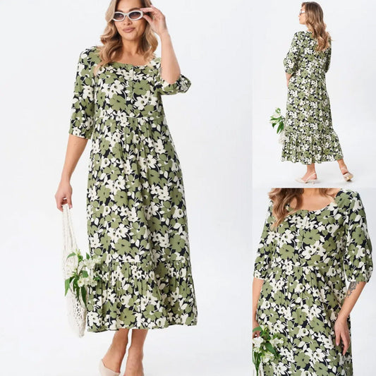 🔥Hot Sale 50% OFF🔥Women's Casual Floral Slim Half Sleeve Dresses