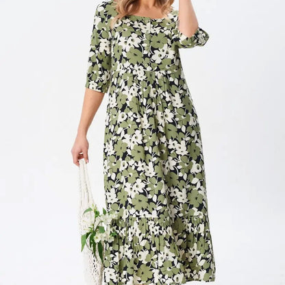 🔥Hot Sale 50% OFF🔥Women's Casual Floral Slim Half Sleeve Dresses