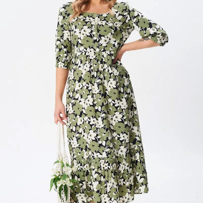🔥Hot Sale 50% OFF🔥Women's Casual Floral Slim Half Sleeve Dresses
