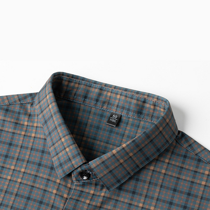 🔥50% OFF! Men's Classic Plaid Short Sleeve Shirt → Timeless Comfort & Easy Care