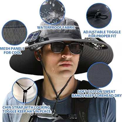 🧢 LIMITED-TIME 50% OFF! ✨ Solar Fan Sun Hat – UPF 50+, Dual Power, Ultralight ☀️